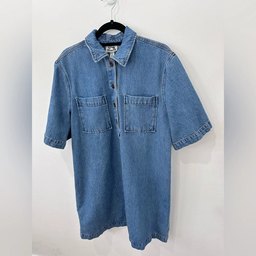 Future Collective Women’s Denim Dress - M - Picture 7 of 8